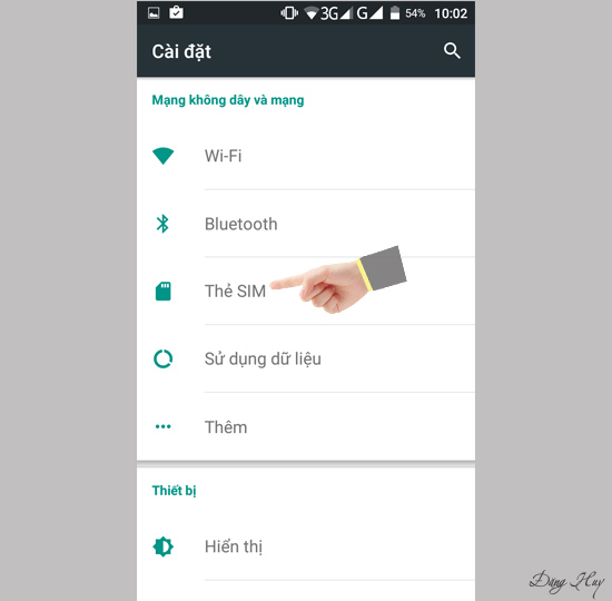 Chọn thẻ sim